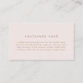 ROWAN Uniek Roze en Goud Boho Eenvoudig Baby showe Informatiekaartje (Voorkant)