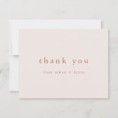 ROWAN Uniek Roze Goud Minimalistisch Modern Eenvou Bedankkaart (Voorkant)