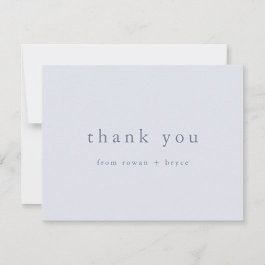 ROWAN Unieke Klassiek Blauw Minimalistisch Modern  Bedankkaart (Voorkant)