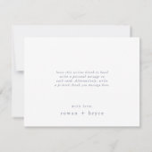 ROWAN Unieke Klassiek Blauw Minimalistisch Modern  Bedankkaart (Achterkant)