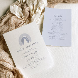 ROWAN Unique Boy Blue Boho Regenboog Baby Sprinkle Kaart