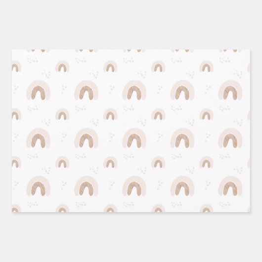 ROWAN Zomer Meisje Roze Boho Regenboog Baby shower Inpakpapier Vel (Voorkant)