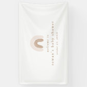 ROWAN Zomer Meisje Roze Boho Regenboog Baby shower Spandoek (Verticaal)