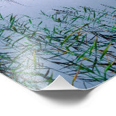 Rowboat on small lake surrounded by water foto afdruk (Hoek)