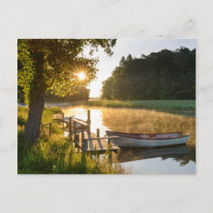 Rowboot Moored bij Lake Briefkaart