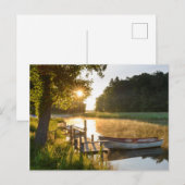 Rowboot Moored bij Lake Briefkaart (Voorkant / Achterkant)