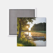 Rowboot Moored bij Lake Magneet (Voorkant / Achterkant)