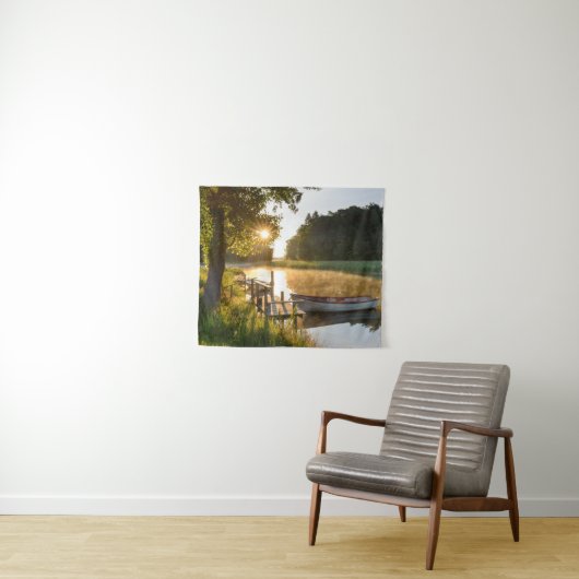 Rowboot Moored bij Lake Wandkleed (In Situ (horizontaal))