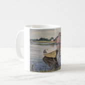 Rowboot op het meer-mok koffiemok (Voorkant links)