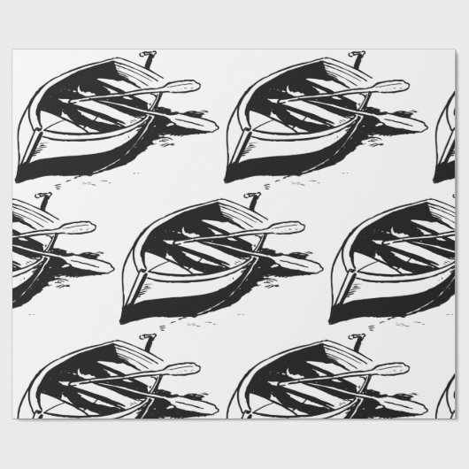 Rowboot Sketch Cadeaupapier (Vlak)