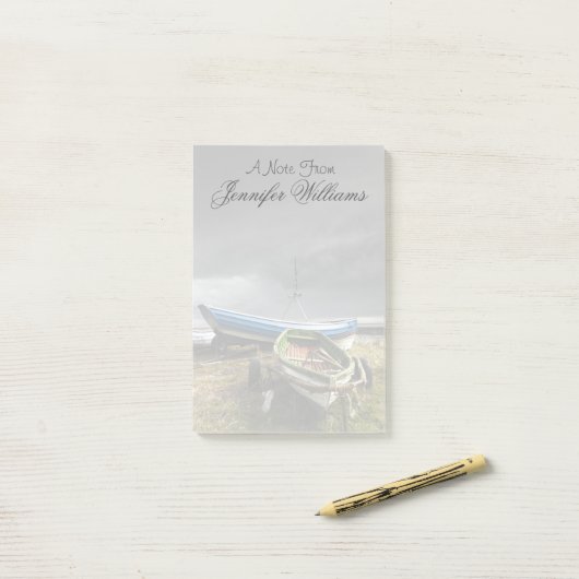 Rowboten op de kust | Engeland Post-it® Notes (Op bureau)