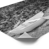 Rowboten Wooden Boats Black en White Poster (Hoek)