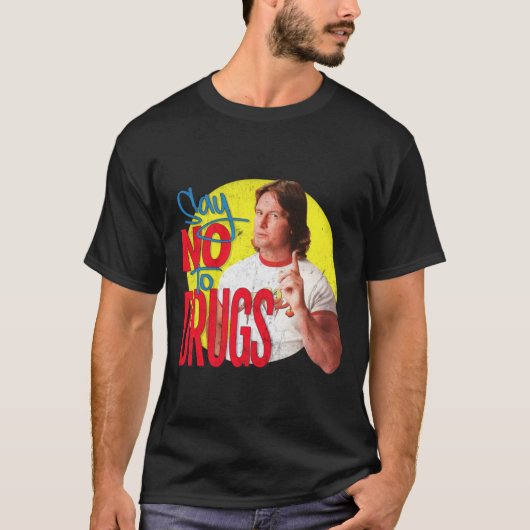 Rowdy Roddy Piper zegt nee tegen drugs T-shirt (Voorkant)
