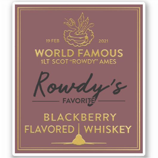 Rowdy's Whiskey Label Sticker (Voorkant)