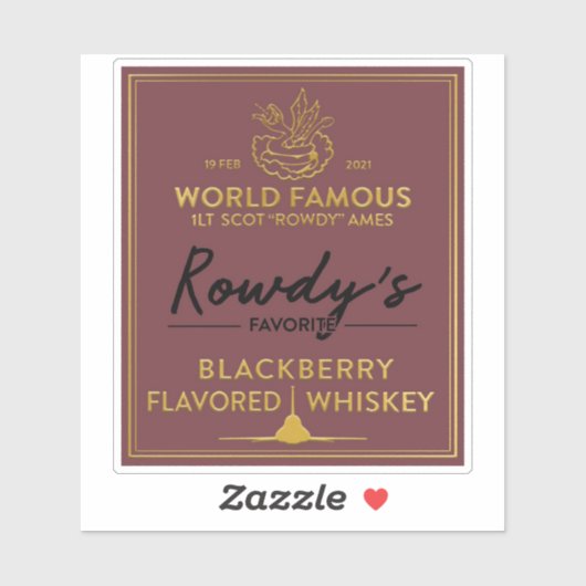 Rowdy's Whiskey Label Sticker (Vel)