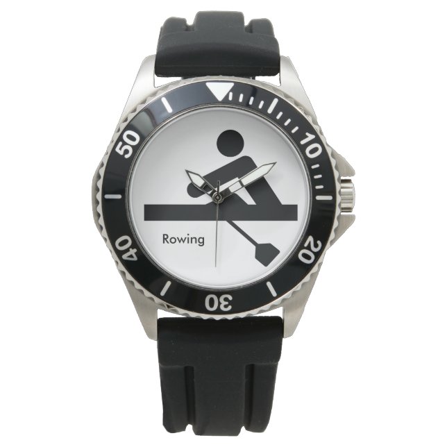 ROWEN | Rower zwart symbool Horloge (Voorkant)