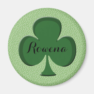 Rowena Irish Shamrock Round Name Magnet   Bewerkba