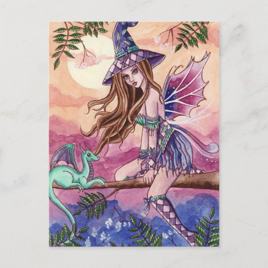 Rowenia - Witch en Dragon Briefkaart (Voorkant)
