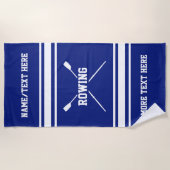 Rower Naam roeiclub Aangepaste kleur Strandlaken (Voorkant)