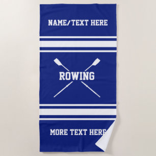 Rower Naam roeiclub Aangepaste kleur Strandlaken