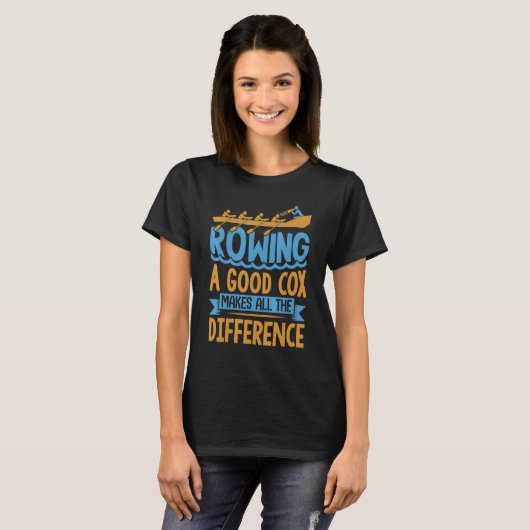 Rowerende Coxswin Quote Rower Regatta T-shirt (Voorkant volledig)