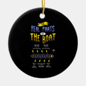 Rowerende vleugelboot keramisch ornament (Voorkant)