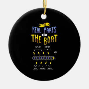 Rowerende vleugelboot keramisch ornament