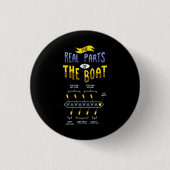 Rowerende vleugelboot ronde button 3,2 cm (Voorkant)