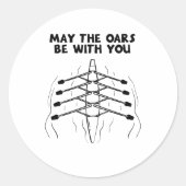 Rowerende vleugelboot ronde sticker (Voorkant)