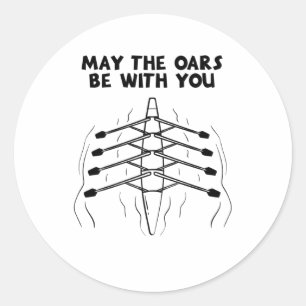 Rowerende vleugelboot ronde sticker