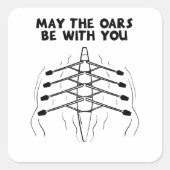 Rowerende vleugelboot vierkante sticker (Voorkant)