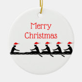 Rowerploeg Watersport #4 Santa Hat Keramisch Ornament (Voorkant)