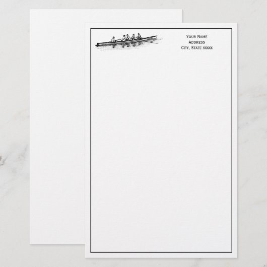 Rowerploeg Watersport Briefpapier (Voorkant / Achterkant)