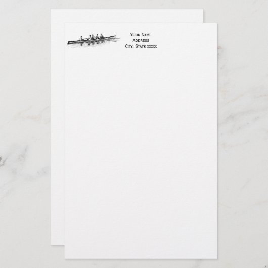 Rowerploeg Watersport Briefpapier (Voorkant / Achterkant)