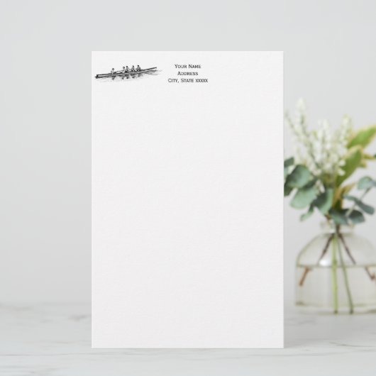 Rowerploeg Watersport Briefpapier (Staand voorkant)