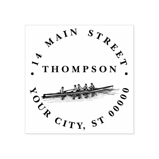 Rowerploeg Watersport Rubberstempel (Afrduk)