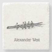 Rowerploeg Watersport Stenen Onderzetter (Voorkant)