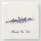 Rowerploeg Watersport Stenen Onderzetter (Voorkant)