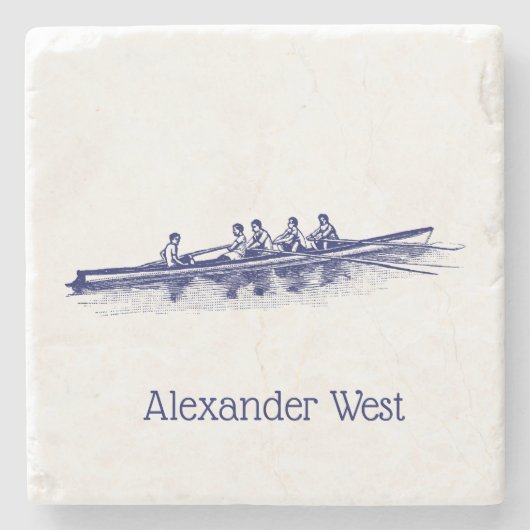 Rowerploeg Watersport Stenen Onderzetter (Voorkant)