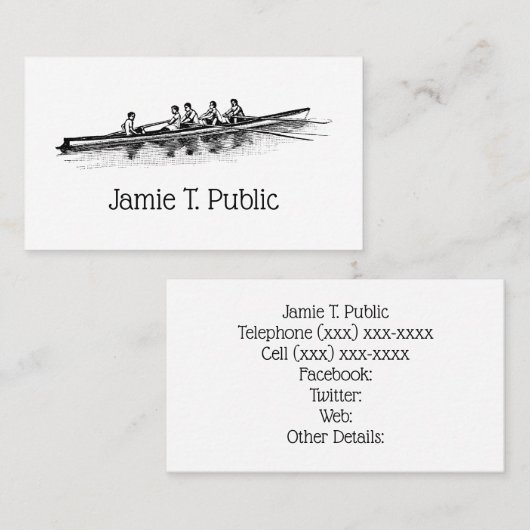 Rowerploeg Watersport Visitekaartje (Voorkant / Achterkant)