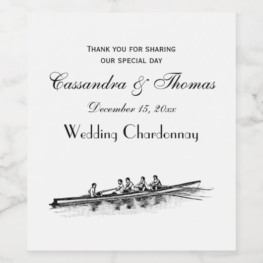 Rowerploeg Watersport Wijn Etiket (Enkel label)