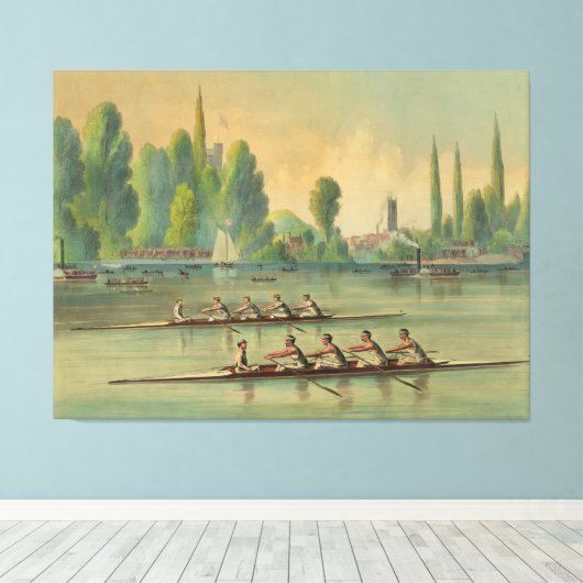  Rowers Race Boat Race Canvas Afdruk (Insitu (Houten vloer))