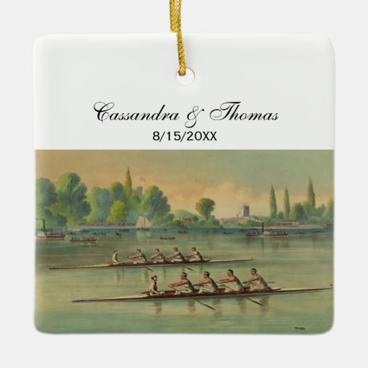  Rowers Race Boat Race Keramisch Ornament (Voorkant)