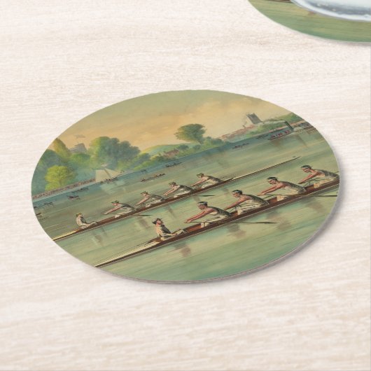  Rowers Race Boat Race Ronde Kartonnen Onderzetter (Gebogen)