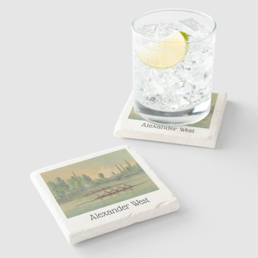  Rowers Race Boat Race Stenen Onderzetter (Zijkant)