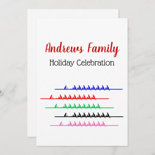 Rowers van de Ras van de bemanning - tot vijf bote Kaart (Voorkant / Achterkant)