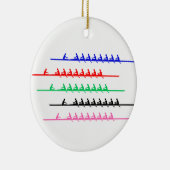 Rowers van de Ras van de bemanning - tot vijf bote Keramisch Ornament (Rechts)