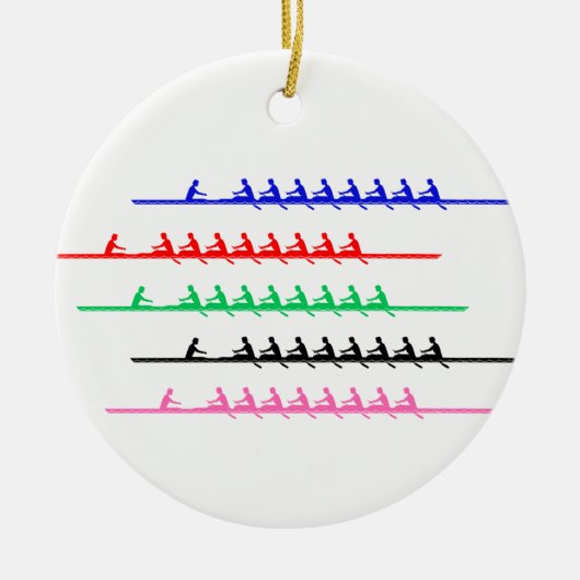 Rowers van de Ras van de bemanning - tot vijf bote Keramisch Ornament (Voorkant)