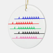 Rowers van de Ras van de bemanning - tot vijf bote Keramisch Ornament (Links)