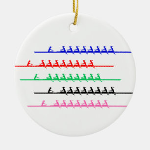 Rowers voor dames en heren met een Race-roeibaan - Keramisch Ornament